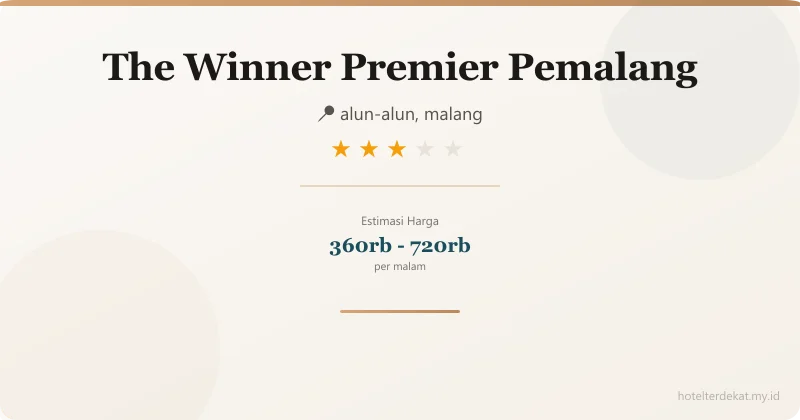 The Winner Premier Pemalang - Hotel 3 bintang di alun-alun, malang