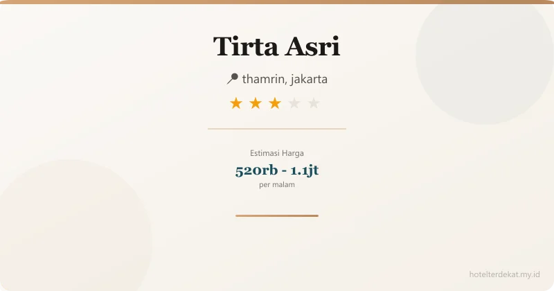 Tirta Asri - Hotel 3 bintang di thamrin, jakarta
