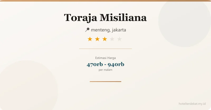 Toraja Misiliana - Hotel 3 bintang di menteng, jakarta