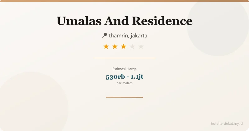 Umalas  And Residence - Hotel 3 bintang di thamrin, jakarta