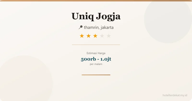 Uniq  Jogja - Hotel 3 bintang di thamrin, jakarta