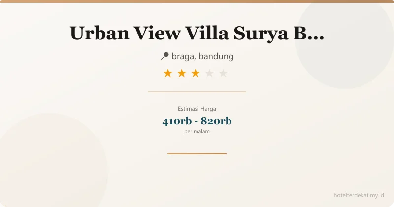 Urban View  Villa Surya Bandung - Hotel 3 bintang di braga, bandung