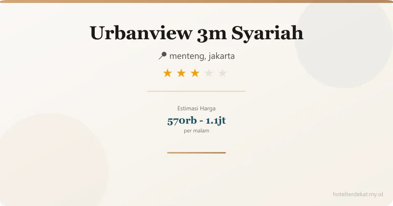 Urbanview  3m Syariah - Hotel 3 bintang di menteng, jakarta