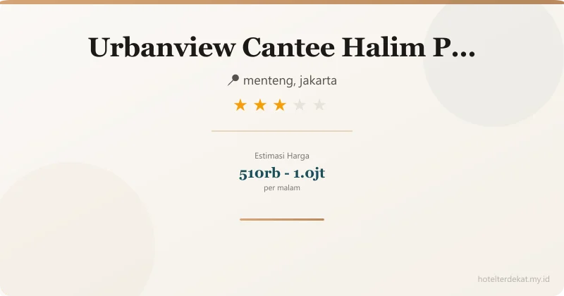 Urbanview  Cantee Halim Perdanakusuma - Hotel 3 bintang di menteng, jakarta