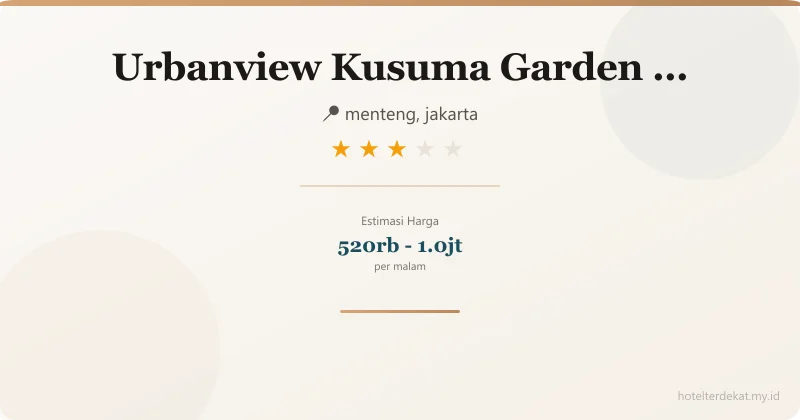 Urbanview  Kusuma Garden Cianjur - Hotel 3 bintang di menteng, jakarta