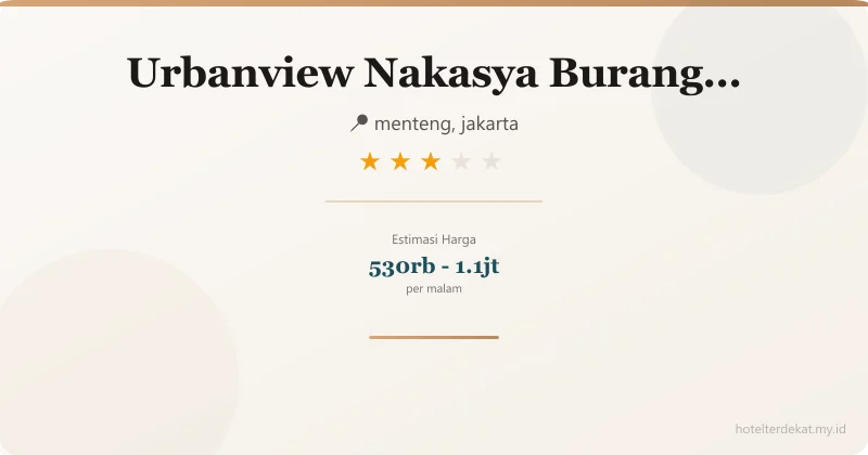 Urbanview  Nakasya Burangrang - Hotel 3 bintang di menteng, jakarta