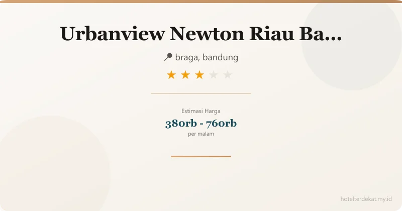 Urbanview  Newton Riau Bandung By Reddoorz - Hotel 3 bintang di braga, bandung