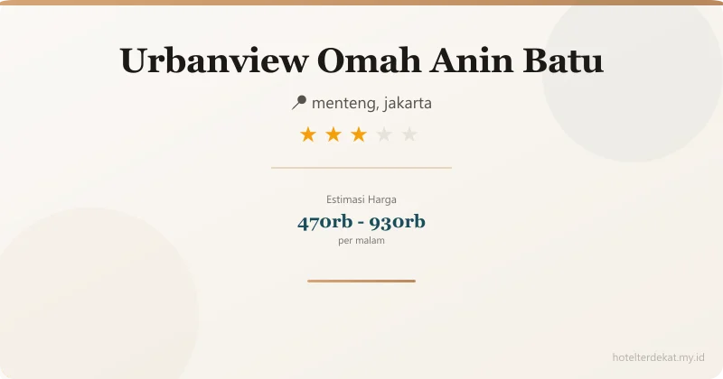 Urbanview  Omah Anin Batu - Hotel 3 bintang di menteng, jakarta