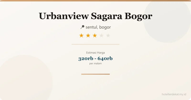 Urbanview  Sagara Bogor - Hotel 3 bintang di sentul, bogor