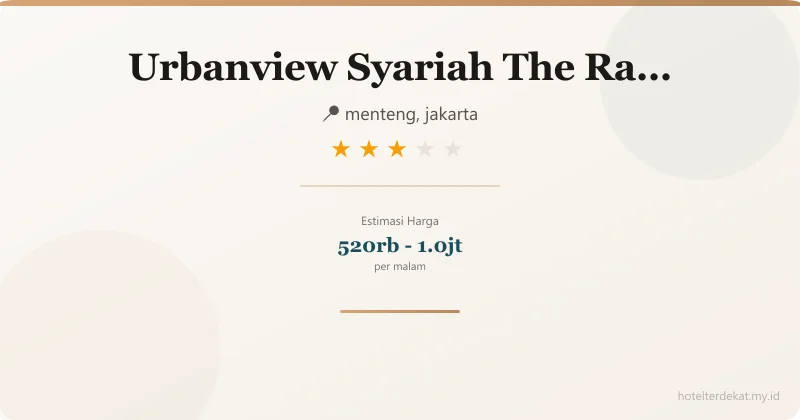 Urbanview  Syariah The Ragunan Residence - Hotel 3 bintang di menteng, jakarta