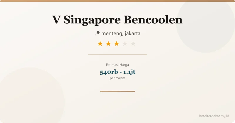 V  Singapore Bencoolen - Hotel 3 bintang di menteng, jakarta