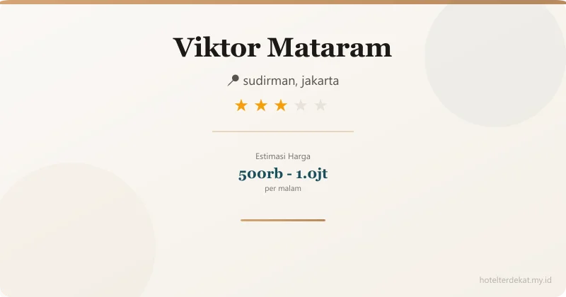 Viktor Mataram - Hotel 3 bintang di sudirman, jakarta