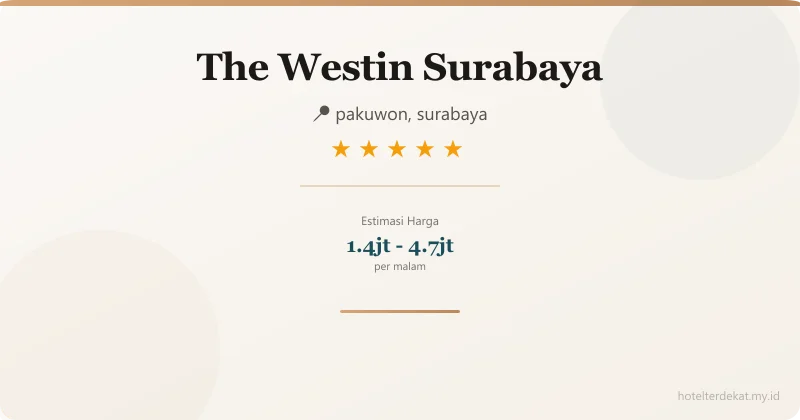 The Westin Surabaya - Hotel 5 bintang di pakuwon, surabaya