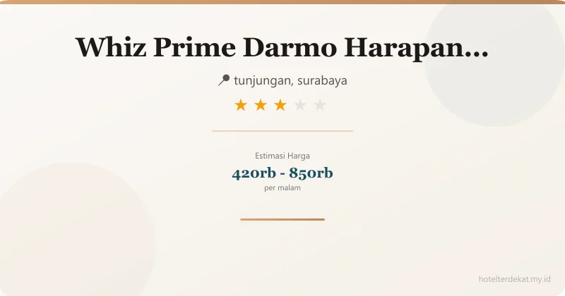 Whiz Prime  Darmo Harapan Surabaya - Hotel 3 bintang di tunjungan, surabaya