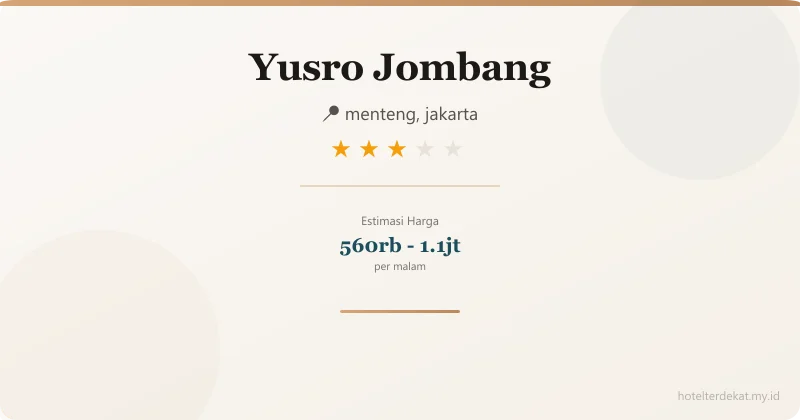 Yusro Jombang - Hotel 3 bintang di menteng, jakarta
