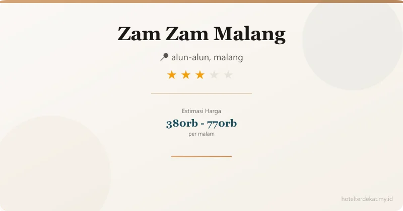 Zam Zam Malang - Hotel 3 bintang di alun-alun, malang