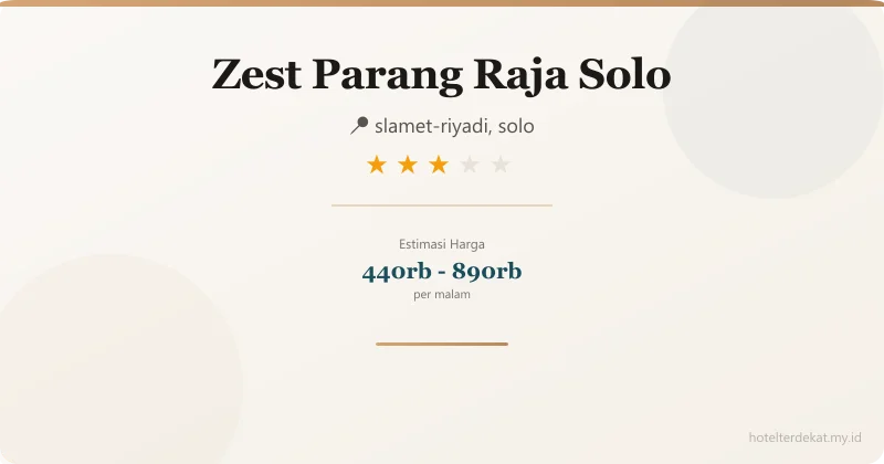 Zest  Parang Raja Solo - Hotel 3 bintang di slamet-riyadi, solo