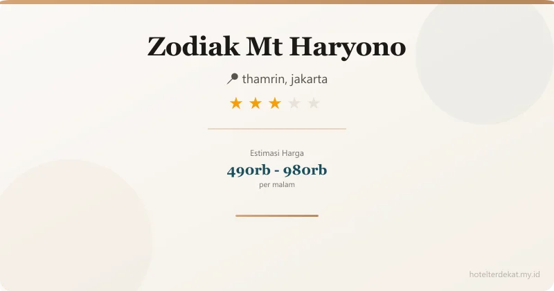 Zodiak Mt Haryono - Hotel 3 bintang di thamrin, jakarta